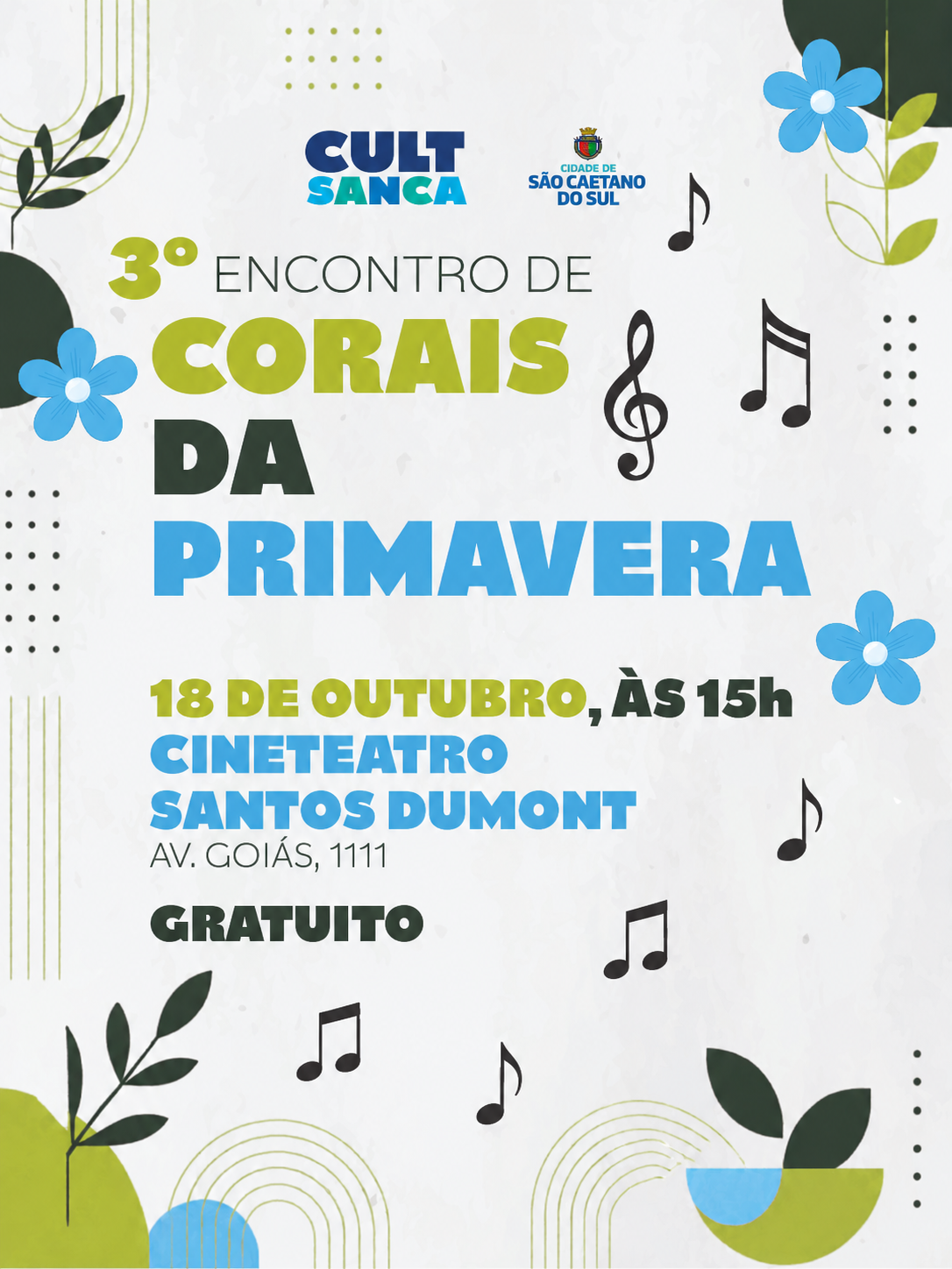 Cartaz do 3º Encontro de Corais da Primavera em São Caetano do Sul